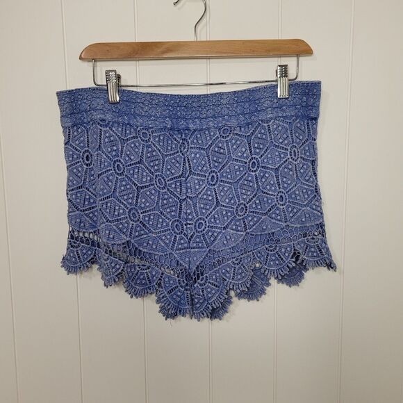 ECOTE Blue Lace Women Shorts - Picture 1 of 7